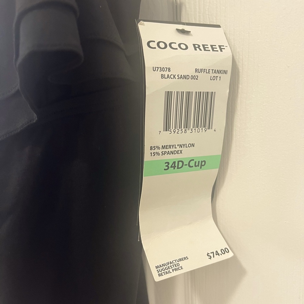 Coco Reef Black Perfect Fit Ruffle Tankini Top - Picture 2 of 4